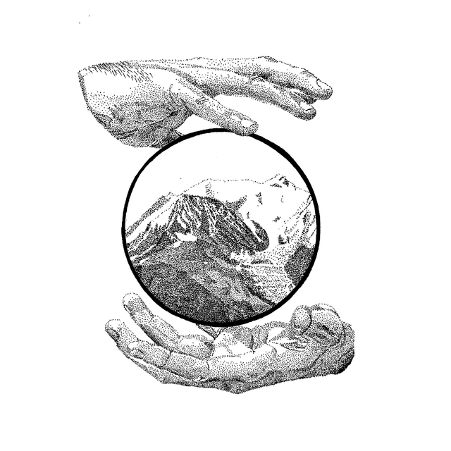 montagne en miroir - illustration a4
