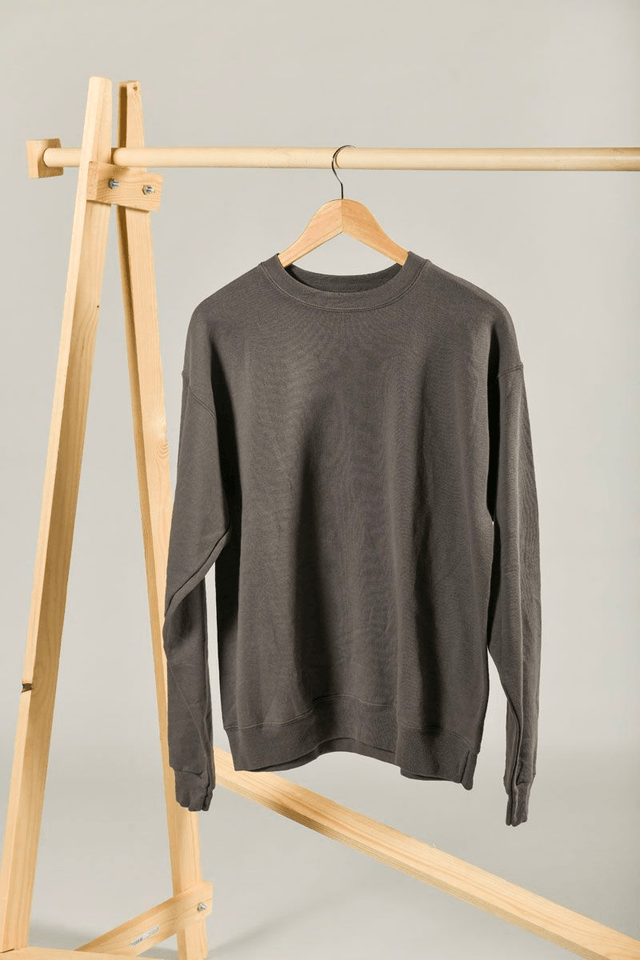 Sweat gris Hanes seconde main – Sérigraphié Œuvre Main en Sablier 