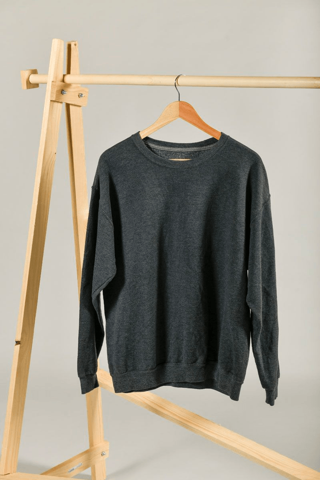 Sweat gris Fruit of the loom seconde main sérigraphié – Œuvre main en sablier