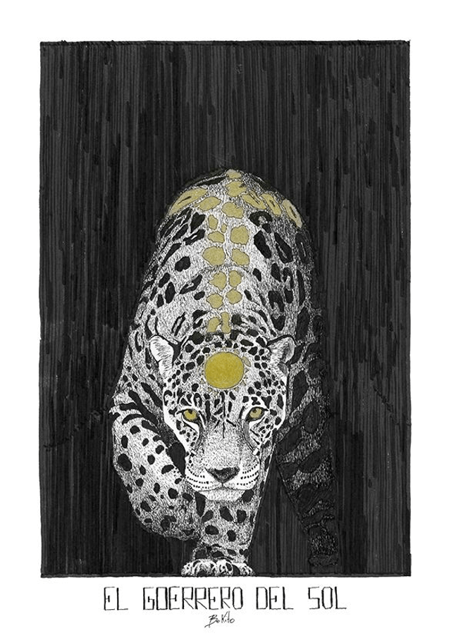 EL GUERERRO DEL SOL - édition limitée - illustration noire et dorée - a4