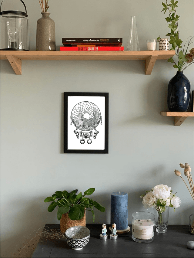 L&#039;attrape rêve du grimpeur  - illustration A4